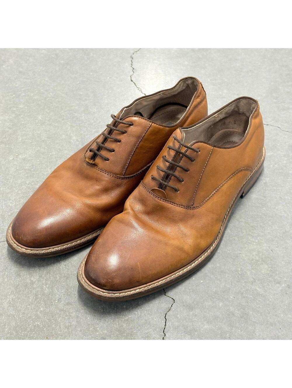 Aston Grey Leather Oxford Dress Shoes